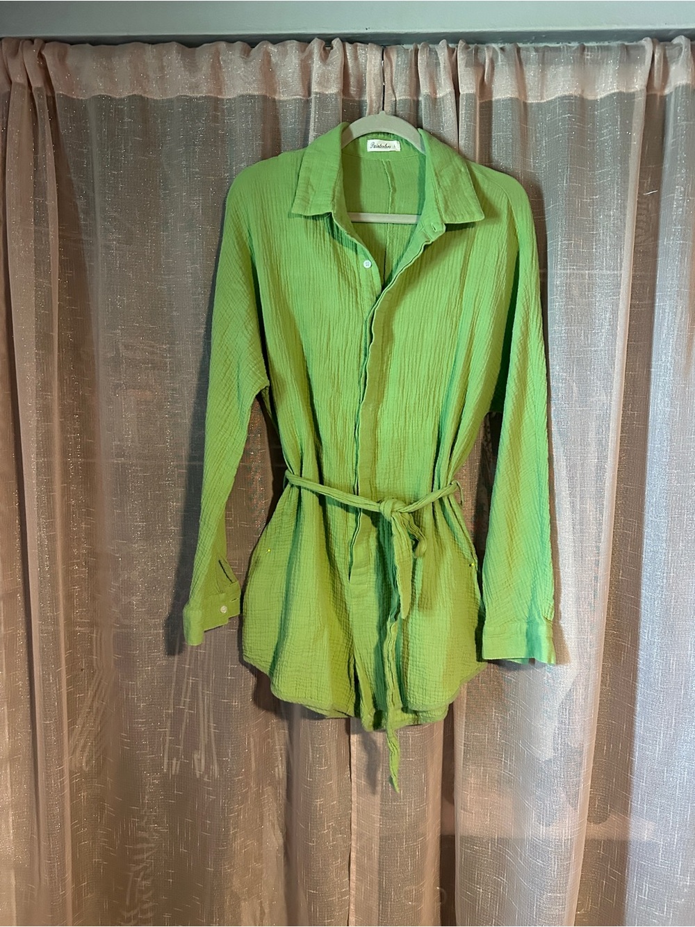Lightweight Green Tie-Waist Romper